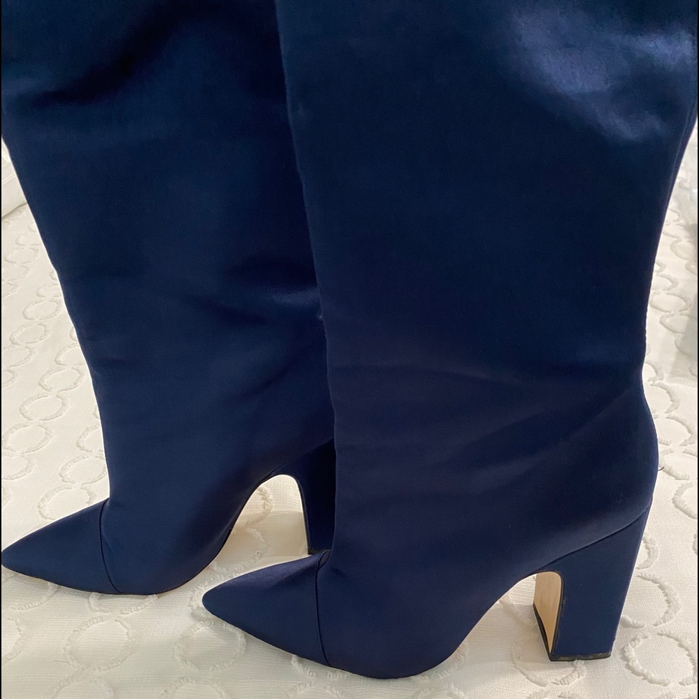 Blue Satin Boots